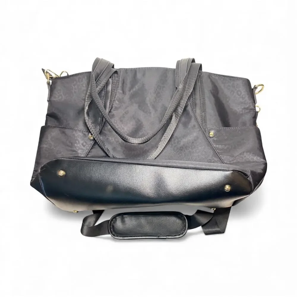 Large Adrienne Vittadini Tote Overnight Travel Bag Black